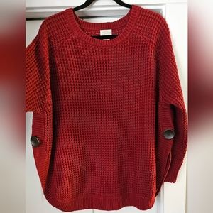 Women's cable knit sweater size large maroon scallop edge Telluride brand